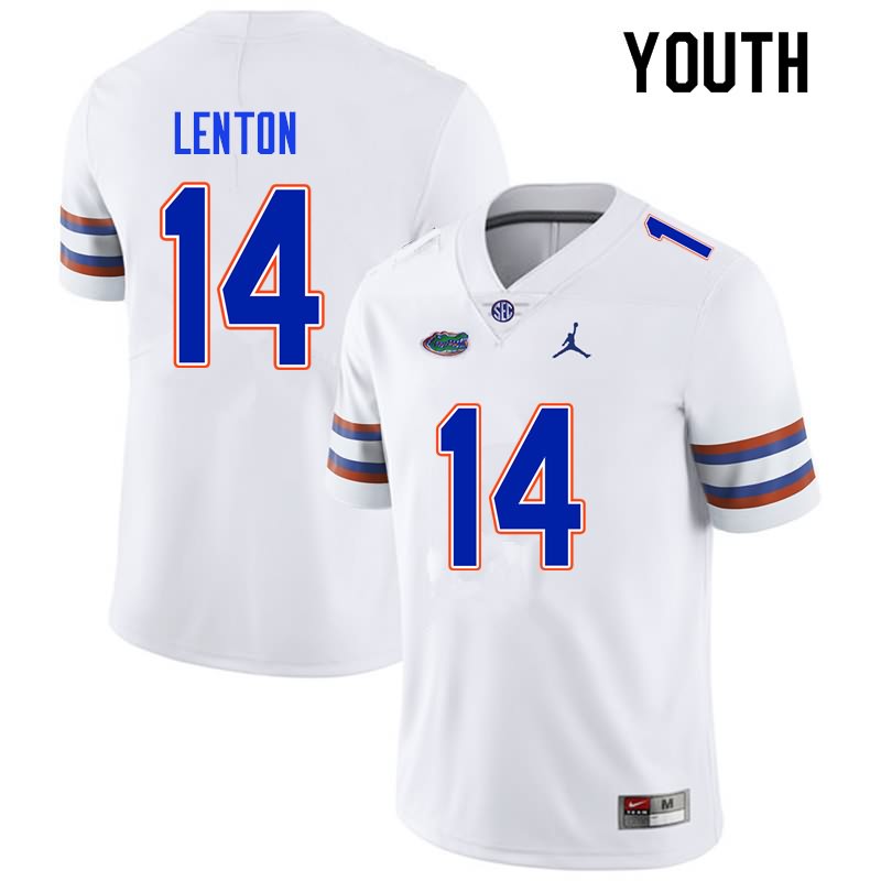 Youth NCAA Florida Gators Quincy Lenton #14 Stitched Authentic Nike White College Football Jersey RSQ6265GT